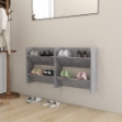 Scarpiere Muro 2pz Grigio Cemento 60x18x60cm Legno Multistrato