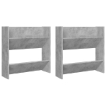 Scarpiere Muro 2pz Grigio Cemento 60x18x60cm Legno Multistrato