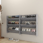 Scarpiere Muro 2pz Grigio Cemento 80x18x90cm Legno Multistrato