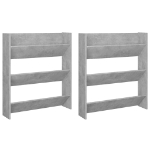 Scarpiere Muro 2pz Grigio Cemento 80x18x90cm Legno Multistrato