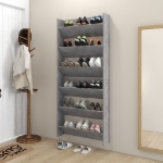 Scarpiere Muro 2pz Grigio Cemento 80x18x90cm Legno Multistrato