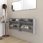 Scarpiere Muro 2pz Grigio Cemento 80x18x60cm Legno Multistrato