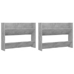 Scarpiere Muro 2pz Grigio Cemento 80x18x60cm Legno Multistrato
