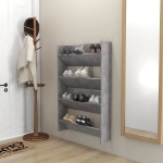 Scarpiere Muro 2pz Grigio Cemento 80x18x60cm Legno Multistrato