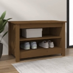 Scarpiera Ambrata 70x38x45,5 cm in Legno Massello di Pino
