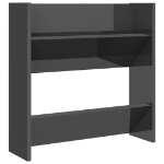 Scarpiera a Muro Grigio Lucido 60x18x60 cm in Legno Multistrato
