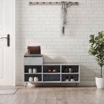 Scarpiera Grigio Cemento 102x36x60 cm in Legno Multistrato