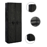 Scarpiera Nera 60x30x166 cm in Tessuto