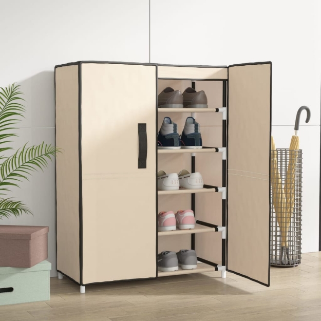 Scarpiera Crema 60x28x90 cm Tessuto
