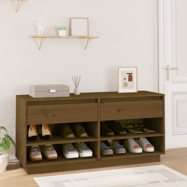 Scarpiera ambra 110x34x52 cm in Legno Massello di Pino