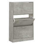 Scarpiera Grigio Cemento 63x24x103 cm in Legno Multistrato