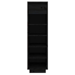 Scarpiera Nera 30x34x105 cm in Legno Massello di Pino