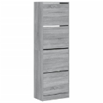 Scarpiera 4 Cassetti Ribaltabili Grigio Sonoma 60x34x187,5 cm