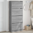 Scarpiera 4 Cassetti Ribaltabili Grigio Sonoma 80x34x187,5 cm
