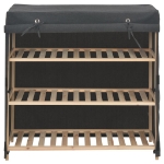 Scarpiera con Rivestimento Grigia 79x40x80 cm in Tessuto