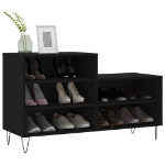 Scarpiera Nera 102x36x60 cm in Legno Multistrato