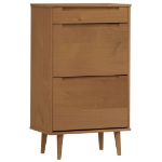 Scarpiera MOLDE Marrone 59,5x35x103cm in Legno Massello di Pino