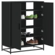 Scarpiera Nera 75x38x97,5 cm in Truciolato e Metallo