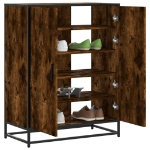 Scarpiera Rovere Fumo 75x38x97,5 cm Legno Multistrato Metallo