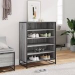 Scarpiera Grigio Sonoma 75x38x97,5 cm Legno Multistrato Metallo