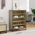 Scarpiera Rovere Sonoma 75x38x97,5 cm Legno Multistrato Metallo