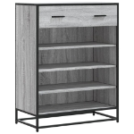 Scarpiera Grigio Sonoma 75x38x97,5 cm Legno Multistrato Metallo