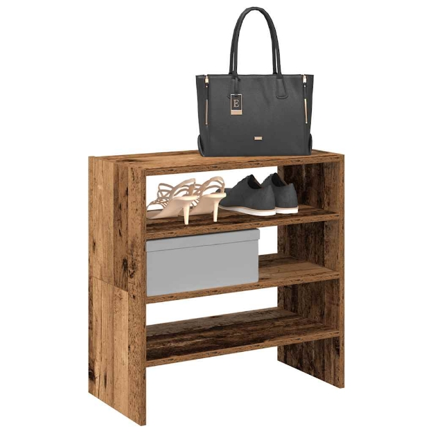 Scarpiere 2 pz Impilabili Legno Antico 60x30x30,5 cm