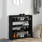 Scarpiera Nera 80x25x81 cm in Legno Multistrato