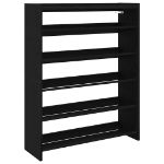 Scarpiera Nera 80x25x100 cm in Legno Multistrato