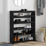 Scarpiera Nera 80x25x100 cm in Legno Multistrato