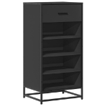 Scarpiera Nera 48x38x97,5 cm in Legno Multistrato