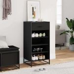 Scarpiera Nera 48x38x97,5 cm in Legno Multistrato