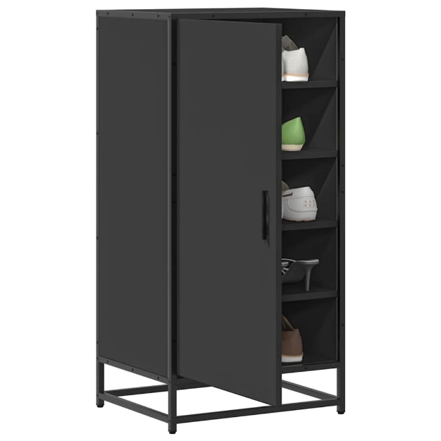 Scarpiera Nera 48x38x97,5 cm in Legno Multistrato