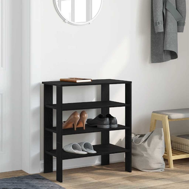 Scarpiera Nera 61x32x70 cm in Truciolato