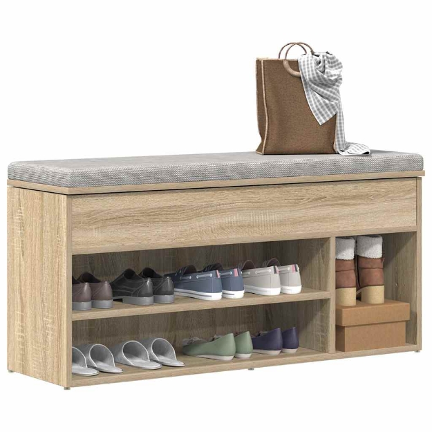 Scarpiera Rovere Sonoma 102x30,5x45 cm in Legno Multistrato