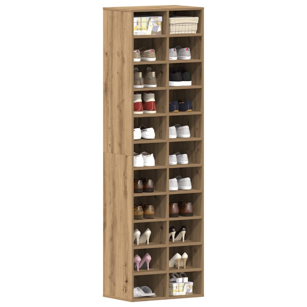 Scarpiera Rovere Artigianale 54x34x183 cm in Legno Multistrato