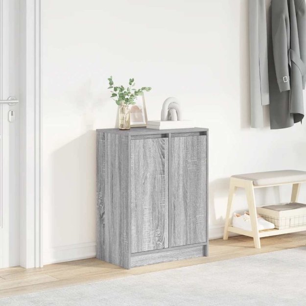 Scarpiera Grigio Sonoma 57x34x76 cm in Legno Multistrato
