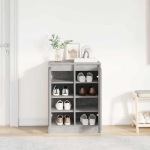 Scarpiera Grigio Cemento 57x34x76 cm in Legno Multistrato