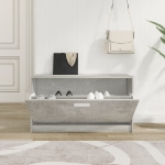 Scarpiera Grigio Cemento 80x24x45 cm in Legno Multistrato