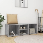 Panca Porta Scarpe Grigio Cemento 105x35x35cm Legno Multistrato