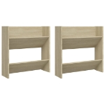 Scarpiere a Muro 2pz Rovere Sonoma 60x18x60cm Legno Multistrato