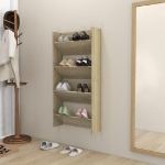 Scarpiere a Muro 2pz Rovere Sonoma 60x18x60cm Legno Multistrato