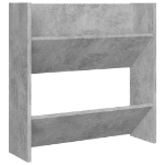 Scarpiera a Muro Grigio Cemento 60x18x60cm in Legno Multistrato