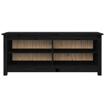 Scarpiera Nera 110x38x45,5 cm in Legno Massello di Pino