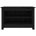 Scarpiera Nera 70x38x45,5 cm in Legno Massello di Pino