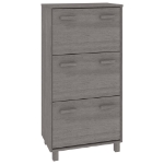 Scarpiera HAMAR Grigio Chiaro 59,5x35x117 cm in Legno di Pino