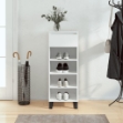 Scarpiera Bianco Lucido 40x36x105 cm in Legno Multistrato