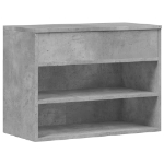 Panca Portascarpe Grigio Cemento 60x30x45 cm in Truciolato