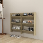 Scarpiere a Muro 2pz Rovere Sonoma 60x18x90cm Legno Multistrato