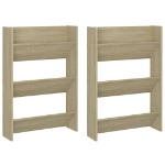 Scarpiere a Muro 2pz Rovere Sonoma 60x18x90cm Legno Multistrato
